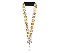 Buckle-Down Nickelodeon Lanyard, Garfield Expressions Flip White, Elastic