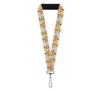 Buckle-Down Nickelodeon Lanyard, Garfield Smiling Pose Flip Doodles Collage Mult