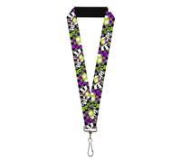 Buckle-Down Nickelodeon Lanyard, Invader Zim GIR Doom Pose Checker Black Gray, E