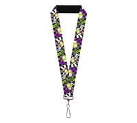 Buckle-Down Nickelodeon Lanyard, Invader Zim GIR Doom Pose Checker Black Gray, E