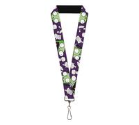 Buckle-Down Nickelodeon Lanyard, Invader Zim Gir Poses and Sketch Purple, Elasti