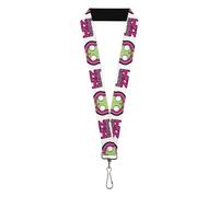 Buckle-Down Nickelodeon Lanyard, Invader Zim Title Logo and Gir Pose Close Up Wh