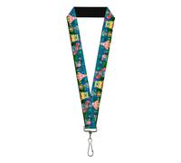 Buckle-Down Nickelodeon Lanyard, Spongebob Friends 8 Bit Scene, Elastic