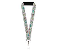 Buckle-Down Nickelodeon Lanyard, Teenage Mutant Ninja Turtles Expressions Gray,