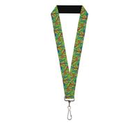 Buckle-Down Nickelodeon Lanyard, Teenage Mutant Ninja Turtles Faces Stacked Gree