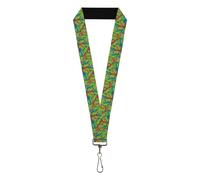 Buckle-Down Nickelodeon Lanyard, Teenage Mutant Ninja Turtles Faces Stacked Gree