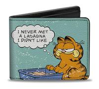 Buckle-Down Nickelodeon Portafoglio, Bifold, Garfield Never Met a Lasagna Pose Azzurro, Pelle Vegana, Blu, 10,2 x 8,9 cm, Casual