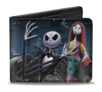 Buckle-Down Nightmare Before Christmas-Gruppo di 4 Personaggi/Scena del cimitero Accessori da Viaggio-Portafoglio bi-Fold, Multicolore, Default Size Uomo