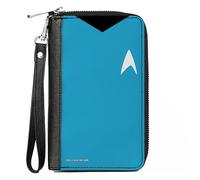 Buckle-Down Paramount Network Portafoglio, Zip Around, Classic Star Trek Spock Character Body Close Up Blu, Pelle Vegana, Blu, 19,1 x 11,4 cm, Casual