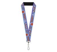 Buckle-Down Peanuts Lanyard, Peanuts Astronaut Snoopy Launch Poses White Multi C