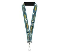 Buckle-Down Peanuts Lanyard, Peanuts Gang Dance Music Poses and Quotes Blue Mult