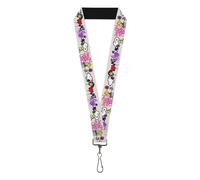 Buckle-Down Peanuts Lanyard, Peanuts Snoopy and Woodstock Graffiti Collage Multi