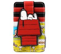 Buckle-Down Peanuts Portafoglio, Portafoglio con personaggio, Porta carte d'identità, Peanuts Snoopy Sleeping Dog House Pose Nero, Pelle Vegana