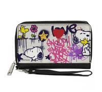 Buckle-Down Peanuts Wallet, Zip Around, Peanuts Snoopy and Woodstock Graffiti Co