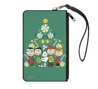 Buckle-Down Peanuts Wallet, Zip Clutch, Peanuts Holiday Christmas Tree Group Pos