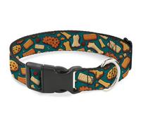 Buckle-Down Pet Collar, Dog Collar Plastic Buckle, Dog Bone and Biscuit Treats S