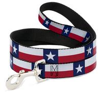 Buckle-Down Pet Leash, Dog Leash, Texas Flag Continuous Repeat, 6 Feet Long 1.5