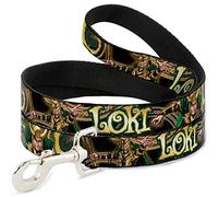 Buckle-Down Pet Leash-Loki Poses Black/Gold/Green-6 Feet Long-1" Wide guinzagli per Cani, Nylon, Multicolore, 1.8 m (Pack of 1)