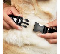 Buckle-Down Plastic Clip Dog Collar Pet Quote Special Needs Black White Durabl