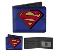 Buckle Down Portafoglio Bi-Fold Uomo Superman Shield Multicolore 10,2 x 8,9 cm