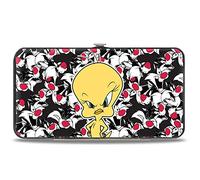 Buckle Down - Portafoglio da donna con cerniera Looney Tunes 17,8 x 10,2 cm Nero/Bianco/Rosso