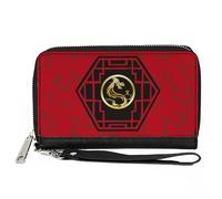 Buckle-Down Portafoglio da donna in PU con cerniera rettangolare, 19,1 x 11,4 cm