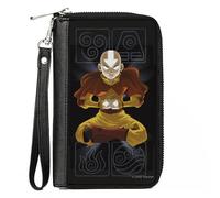 Buckle-Down Portafoglio da donna in PU con cerniera rettangolo-Avatar: L'ultimo dominatore dell'aria, 19,1 x 11,4 cm, Avatar: l'ultimo dominatore dell'aria, 19,1 x 11,4 cm, Buckle-Down Pu Zip Around