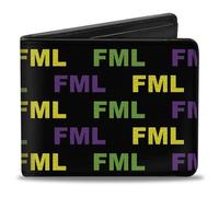 Buckle-Down Portafoglio da uomo Bifold FML con citazione, 10,1 cm x 8,89 cm