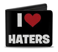 Buckle-Down Portafoglio da uomo Bifold Wallet Haters con citazione accessori da viaggio, 10,1 cm x 8,89 cm