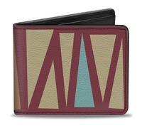 Buckle-Down Portafoglio da uomo pieghevole con fibbia e design a zig-zag, accessorio da viaggio, 10,1 x 8,89 cm