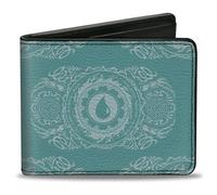 Buckle-Down Portafoglio Wizards of the Coast, Bifold, Magic the Gathering Planeswalker Island Mana Traits Blues, pelle vegana, verde, 10,2 x 8,9 cm, casual