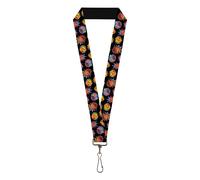 Buckle-Down Rick and Morty Lanyard, Rick and Morty Vaporwave Expressions Scatter