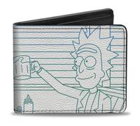 Buckle-Down Rick and Morty Wallet, Bifold, Rick and Space Beth Mug Toast White B