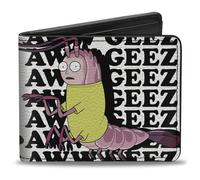 Buckle-Down Rick and Morty Wallet, Bifold, Shrimp Morty Aww Geez Pose and Text W