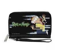 Buckle-Down Rick and Morty Wallet, Zip Around, Morty Full Body Glitch Pose and T