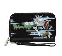 Buckle-Down Rick and Morty Wallet, Zip Around, Rick Face Glitch Pose and Title L
