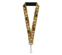 Buckle-Down Scooby Doo Lanyard, Scooby Doo Character Faces Close Up Green, Elast