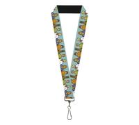 Buckle-Down Scooby Doo Lanyard, Scooby Doo Character Line Up Blue, Elastic