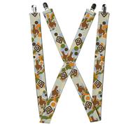 Buckle-Down Scooby Doo Suspenders, Scooby Doo Pose SD Dog Tag Blue Tan Orange Ol