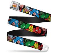 Buckle-Down Seatbelt Belt - 5-Marvel Characters Black - 1.0" Wide - 20-36 Inches
