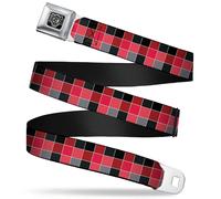 Buckle-Down Seatbelt Belt - Checker Mosaic Red - 1.0" Wide - 20-36 Inches in Len