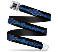 Buckle-Down Seatbelt Belt - CHEVROLET/Horizon Bowtie Ombre Black/Blue/Silver/Blu