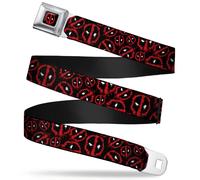 Buckle-Down Seatbelt Belt - Deadpool Splatter Logo Scattered Black/Red/White - 1