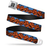 Buckle-Down Seatbelt Belt - Jack-o'-Lanterns Blue 1.5" Wide - 24-38 Inches in Le
