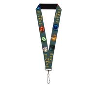 Buckle-Down Star Trek Lanyard, Star Trek Picard Title Logo and Icons Gray Multi