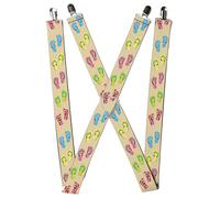 Buckle-Down Suspender - Flip Flops Accessory, Flip Flops Beige 1.5-Inch Wide Reg