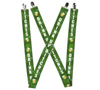 Buckle-Down Suspenders, Aboriginal Black Cream Multi Color 1.5-Inch Wide Regular