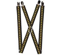 Buckle-Down Suspenders-Bat Signal-2 Yellow/Black 3.5" x 2.5" Multicolor
