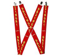 Buckle-Down Suspenders-Bazinga Red/Gold 1.5-Inch Wide Regular Yellow