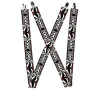 Buckle-Down Suspenders, Corset Lace Up Bow Red Plaid Black 1.5-Inch Wide Regular